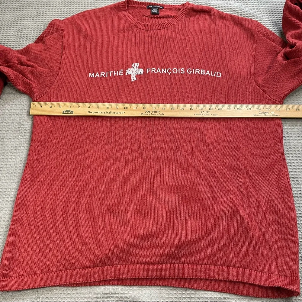 Vintage‎ Marithe + Francois Girbaud Sweater XXXL 3XL Mens Knit Crewneck Red